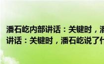 潘石屹内部讲话：关键时，潘石屹说了什么(关于潘石屹内部讲话：关键时，潘石屹说了什么的简介)