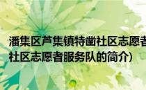 潘集区芦集镇特凿社区志愿者服务队(关于潘集区芦集镇特凿社区志愿者服务队的简介)