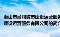 潜山市潜润城市建设运营服务有限公司(关于潜山市潜润城市建设运营服务有限公司的简介)