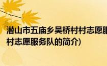 潜山市五庙乡吴桥村村志愿服务队(关于潜山市五庙乡吴桥村村志愿服务队的简介)