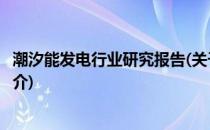 潮汐能发电行业研究报告(关于潮汐能发电行业研究报告的简介)