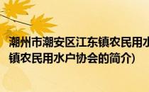 潮州市潮安区江东镇农民用水户协会(关于潮州市潮安区江东镇农民用水户协会的简介)