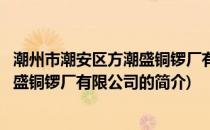 潮州市潮安区方潮盛铜锣厂有限公司(关于潮州市潮安区方潮盛铜锣厂有限公司的简介)