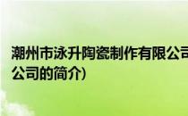 潮州市泳升陶瓷制作有限公司(关于潮州市泳升陶瓷制作有限公司的简介)