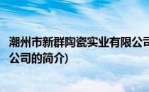 潮州市新群陶瓷实业有限公司(关于潮州市新群陶瓷实业有限公司的简介)