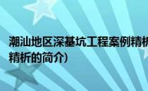 潮汕地区深基坑工程案例精析(关于潮汕地区深基坑工程案例精析的简介)