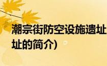 潮宗街防空设施遗址(关于潮宗街防空设施遗址的简介)