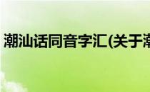 潮汕话同音字汇(关于潮汕话同音字汇的简介)