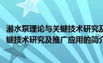 潜水泵理论与关键技术研究及推广应用(关于潜水泵理论与关键技术研究及推广应用的简介)