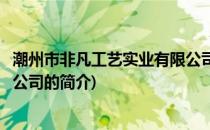 潮州市非凡工艺实业有限公司(关于潮州市非凡工艺实业有限公司的简介)