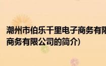 潮州市伯乐千里电子商务有限公司(关于潮州市伯乐千里电子商务有限公司的简介)