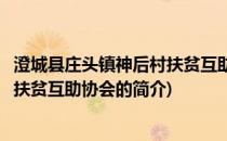 澄城县庄头镇神后村扶贫互助协会(关于澄城县庄头镇神后村扶贫互助协会的简介)