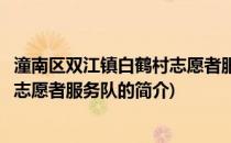 潼南区双江镇白鹤村志愿者服务队(关于潼南区双江镇白鹤村志愿者服务队的简介)