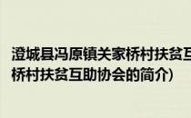 澄城县冯原镇关家桥村扶贫互助协会(关于澄城县冯原镇关家桥村扶贫互助协会的简介)