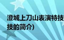 澄城上刀山表演特技(关于澄城上刀山表演特技的简介)