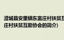 澄城县安里镇东富庄村扶贫互助协会(关于澄城县安里镇东富庄村扶贫互助协会的简介)