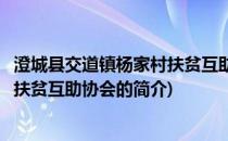 澄城县交道镇杨家村扶贫互助协会(关于澄城县交道镇杨家村扶贫互助协会的简介)