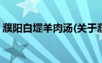 濮阳白堽羊肉汤(关于濮阳白堽羊肉汤的简介)