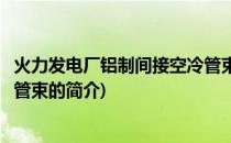 火力发电厂铝制间接空冷管束(关于火力发电厂铝制间接空冷管束的简介)