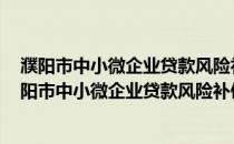 濮阳市中小微企业贷款风险补偿资金管理办法 试行(关于濮阳市中小微企业贷款风险补偿资金管理办法 试行的简介)