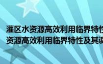 灌区水资源高效利用临界特性及其调控机制研究(关于灌区水资源高效利用临界特性及其调控机制研究的简介)