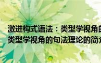 激进构式语法：类型学视角的句法理论(关于激进构式语法：类型学视角的句法理论的简介)