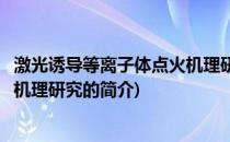 激光诱导等离子体点火机理研究(关于激光诱导等离子体点火机理研究的简介)