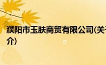 濮阳市玉肤商贸有限公司(关于濮阳市玉肤商贸有限公司的简介)