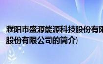 濮阳市盛源能源科技股份有限公司(关于濮阳市盛源能源科技股份有限公司的简介)