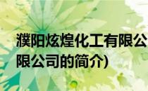 濮阳炫煌化工有限公司(关于濮阳炫煌化工有限公司的简介)