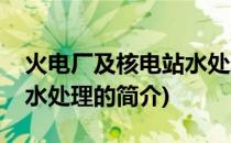 火电厂及核电站水处理(关于火电厂及核电站水处理的简介)