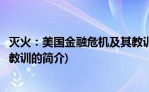 灭火：美国金融危机及其教训(关于灭火：美国金融危机及其教训的简介)