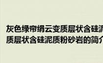 灰色绿帘绢云变质层状含硅泥质粉砂岩(关于灰色绿帘绢云变质层状含硅泥质粉砂岩的简介)