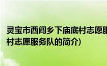 灵宝市西阎乡下庙底村志愿服务队(关于灵宝市西阎乡下庙底村志愿服务队的简介)