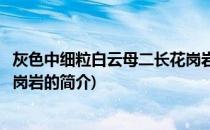 灰色中细粒白云母二长花岗岩(关于灰色中细粒白云母二长花岗岩的简介)