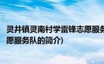 灵井镇灵南村学雷锋志愿服务队(关于灵井镇灵南村学雷锋志愿服务队的简介)