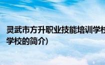 灵武市方升职业技能培训学校(关于灵武市方升职业技能培训学校的简介)