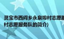 灵宝市西阎乡永泉埠村志愿服务队(关于灵宝市西阎乡永泉埠村志愿服务队的简介)