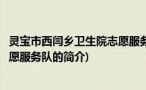 灵宝市西闫乡卫生院志愿服务队(关于灵宝市西闫乡卫生院志愿服务队的简介)