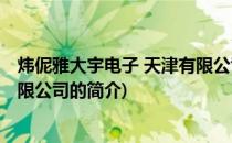 炜伲雅大宇电子 天津有限公司(关于炜伲雅大宇电子 天津有限公司的简介)