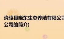 炎陵县晓东生态养殖有限公司(关于炎陵县晓东生态养殖有限公司的简介)