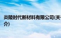 炎陵时代新材料有限公司(关于炎陵时代新材料有限公司的简介)