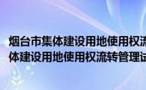 烟台市集体建设用地使用权流转管理试行办法(关于烟台市集体建设用地使用权流转管理试行办法的简介)