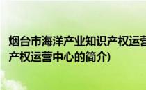 烟台市海洋产业知识产权运营中心(关于烟台市海洋产业知识产权运营中心的简介)