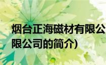 烟台正海磁材有限公司(关于烟台正海磁材有限公司的简介)