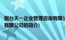 烟台天一企业管理咨询有限公司(关于烟台天一企业管理咨询有限公司的简介)