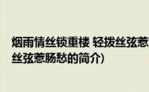 烟雨情丝锁重楼 轻拨丝弦惹肠愁(关于烟雨情丝锁重楼 轻拨丝弦惹肠愁的简介)