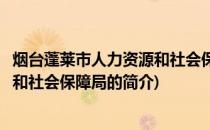 烟台蓬莱市人力资源和社会保障局(关于烟台蓬莱市人力资源和社会保障局的简介)