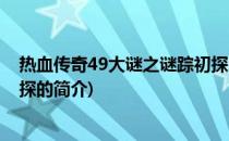 热血传奇49大谜之谜踪初探(关于热血传奇49大谜之谜踪初探的简介)