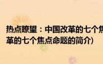 热点瞭望：中国改革的七个焦点命题(关于热点瞭望：中国改革的七个焦点命题的简介)